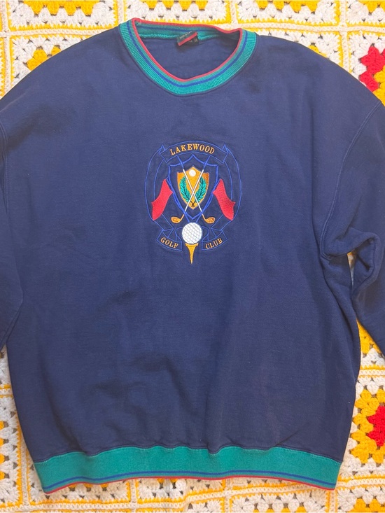 American Vintage Other - VINTAGE Golf Sweatshirt Mens XXL Lakewood Ringer Crewneck 90s Oversized